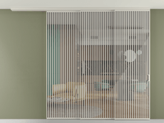 Перегородка Формато вдоль стены на потолок 3 створки с синхронным механизмом