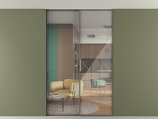 Перегородка Формато внутри проёма скрытое крепление в потолок 2 створки