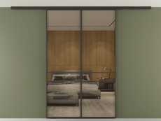 Перегородка Formato вдоль стены на потолок 2 створки