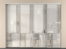 Перегородка Мозаик внутри проёма 4 створки с синхронным механизмом