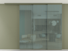 Перегородка Formato вдоль стены на потолок 3 створки с синхронным механизмом