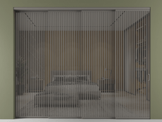 Перегородка Формато внутри проёма 4 створки с синхронным механизмом