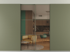 Перегородка Formato внутри проёма скрытое крепление в потолок 2 створки