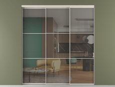 Перегородка Формато внутри проёма 3 створки с синхронным механизмом