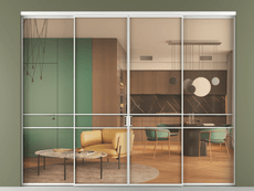 Перегородка Formato внутри проёма 4 створки