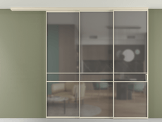 Перегородка Формато вдоль стены на потолок 3 створки с синхронным механизмом