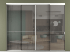 Перегородка Формато внутри проёма 4 створки с синхронным механизмом