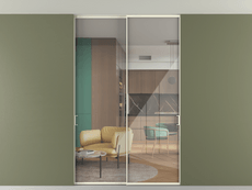 Перегородка Formato внутри проёма скрытое крепление в потолок 2 створки