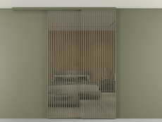 Перегородка Формато вдоль стены на потолок 2 створки с синхронным механизмом