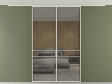 Перегородка Формато вдоль стены на потолок 2 створки