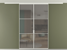 Перегородка Формато вдоль стены на потолок 2 створки