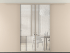 Перегородка Mosaic вдоль стены на потолок 2 створки