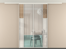 Перегородка Mosaic вдоль стены на потолок 2 створки