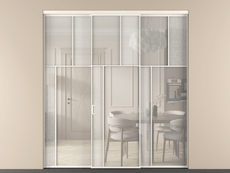 Перегородка Мозаик внутри проёма 3 створки