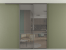 Перегородка Formato вдоль стены на потолок 2 створки с синхронным механизмом