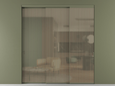 Перегородка Formato внутри проёма 3 створки с синхронным механизмом