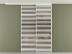 Перегородка Формато вдоль стены на потолок 2 створки с синхронным механизмом