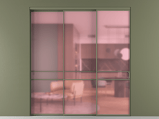 Перегородка Formato внутри проёма 3 створки с синхронным механизмом