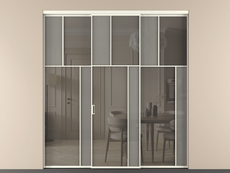 Перегородка Mosaic внутри проёма 3 створки