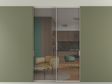 Перегородка Формато внутри проёма скрытое крепление в потолок 2 створки