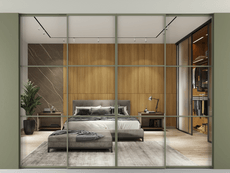 Перегородка Формато внутри проёма скрытое крепление в потолок 4 створки