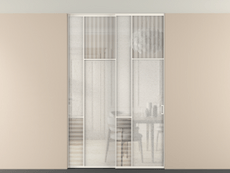 Перегородка Мозаик внутри проёма скрытое крепление в потолок 2 створки