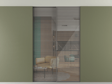 Перегородка Формато внутри проёма скрытое крепление в потолок 2 створки