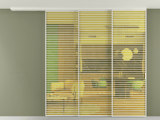 Перегородка Formato вдоль стены на потолок 3 створки с синхронным механизмом