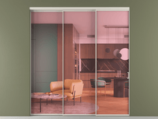 Перегородка Формато внутри проёма 3 створки с синхронным механизмом