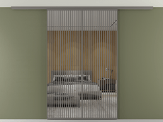 Перегородка Formato вдоль стены на потолок 2 створки