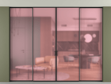 Перегородка Formato внутри проёма скрытое крепление в потолок 4 створки