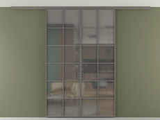 Перегородка Formato вдоль стены на потолок 2 створки