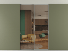 Перегородка Формато внутри проёма скрытое крепление в потолок 2 створки