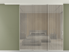 Перегородка Formato вдоль стены на потолок 3 створки с синхронным механизмом