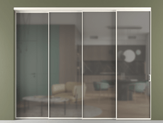 Перегородка Формато внутри проёма 4 створки с синхронным механизмом