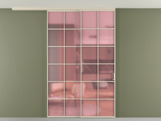 Перегородка Формато вдоль стены на потолок 2 створки с синхронным механизмом