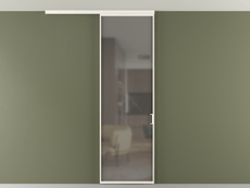 Перегородка Формато вдоль стены на потолок 1 створка