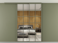 Перегородка Formato вдоль стены на потолок 2 створки с синхронным механизмом