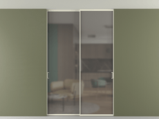 Перегородка Formato внутри проёма скрытое крепление в потолок 2 створки