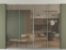 Перегородка Формато внутри проёма скрытое крепление в потолок 4 створки