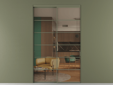 Перегородка Formato внутри проёма 2 створки