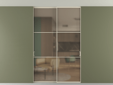 Перегородка Формато внутри проёма скрытое крепление в потолок 2 створки