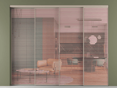 Перегородка Formato внутри проёма 4 створки с синхронным механизмом