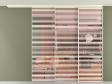 Перегородка Формато вдоль стены на потолок 3 створки с синхронным механизмом