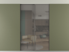 Перегородка Formato внутри проёма скрытое крепление в потолок 2 створки