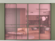 Перегородка Formato внутри проёма скрытое крепление в потолок 4 створки