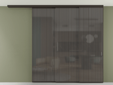 Перегородка Formato вдоль стены на потолок 3 створки с синхронным механизмом