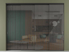 Перегородка Формато внутри проёма 4 створки с синхронным механизмом