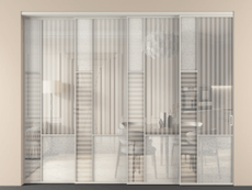 Перегородка Мозаик внутри проёма 4 створки с синхронным механизмом