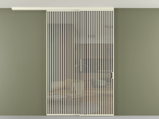 Перегородка Формато вдоль стены на потолок 2 створки с синхронным механизмом